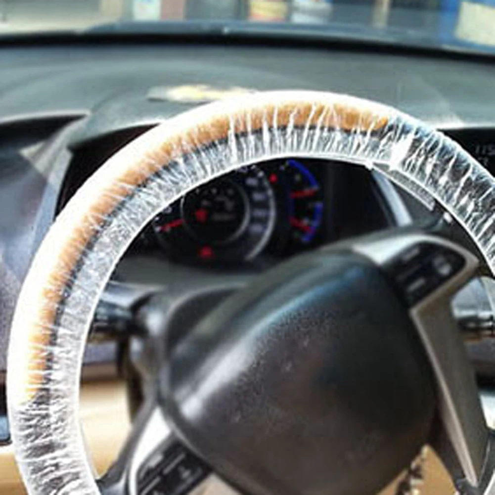 Универсальный 100 шт чехол рулевого колеса автомобиля для одноразовых пластиковых чехлов