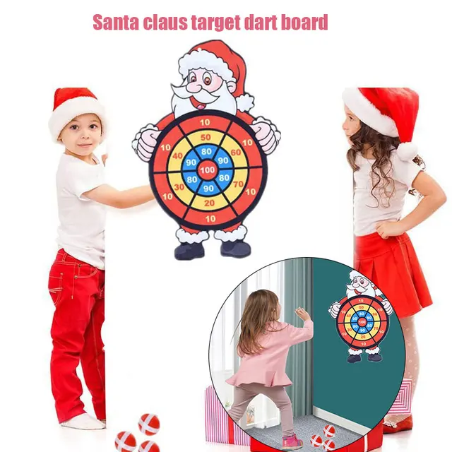 Dart Board Christmas Santa Claus Style Children Dart Board and Sticky Balls Toy Set NSV775 4
