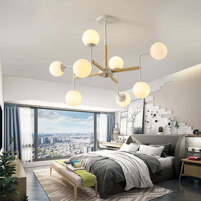

Post-modern personality designer creative multi-glass ball pendant light nordic magic beans bubble molecules LED pendant lamp