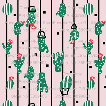 

green pink cactus newborn baby kids rayon Cotton Fabric Printed Cloth Sewing Quilting bedding apparel dress patchwork fabric