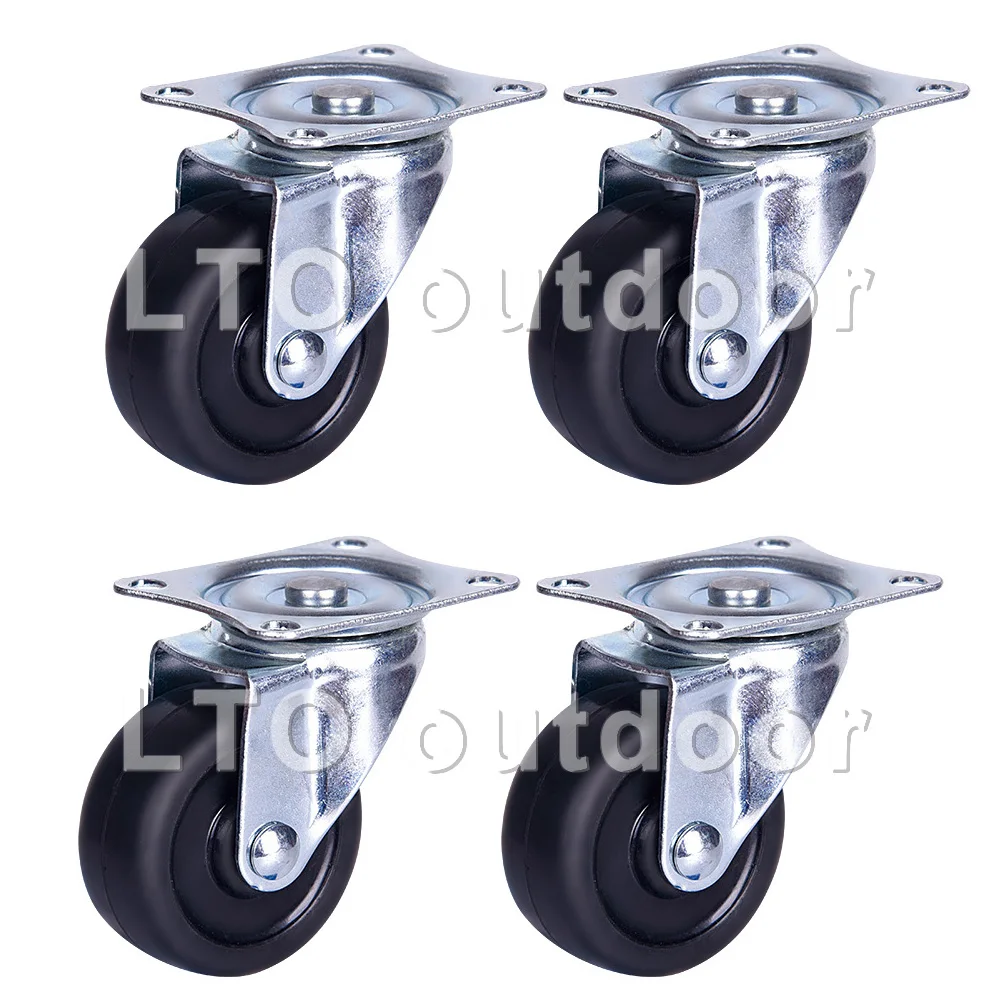 

4PCS Replacement Chair Universal Caster Wheels Heavy Duty Caster Wheels Rubber Swivel No Noise Top Plate for Furniture