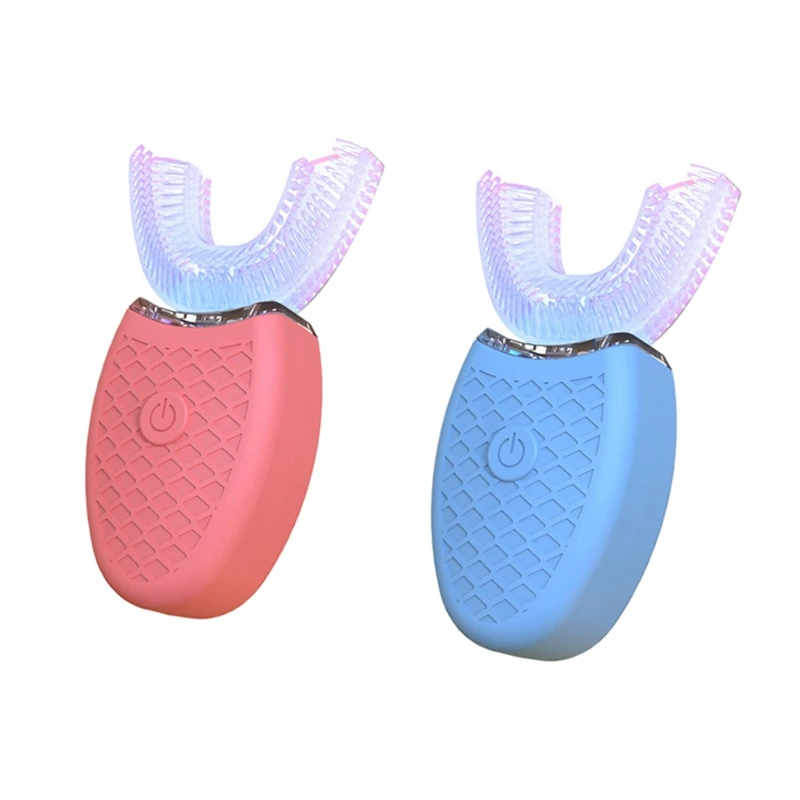 New 2PCS 360 Degrees ligent Automatic Sonic Electric Toothbrush USB Rechargeable Ultrasonic U Shape 4 Modes Timer New 2PCS 360 Degrees ligent Automatic Sonic Electric Toothbrush USB Rechargeable Ultrasonic U Shape 4 Modes Timer