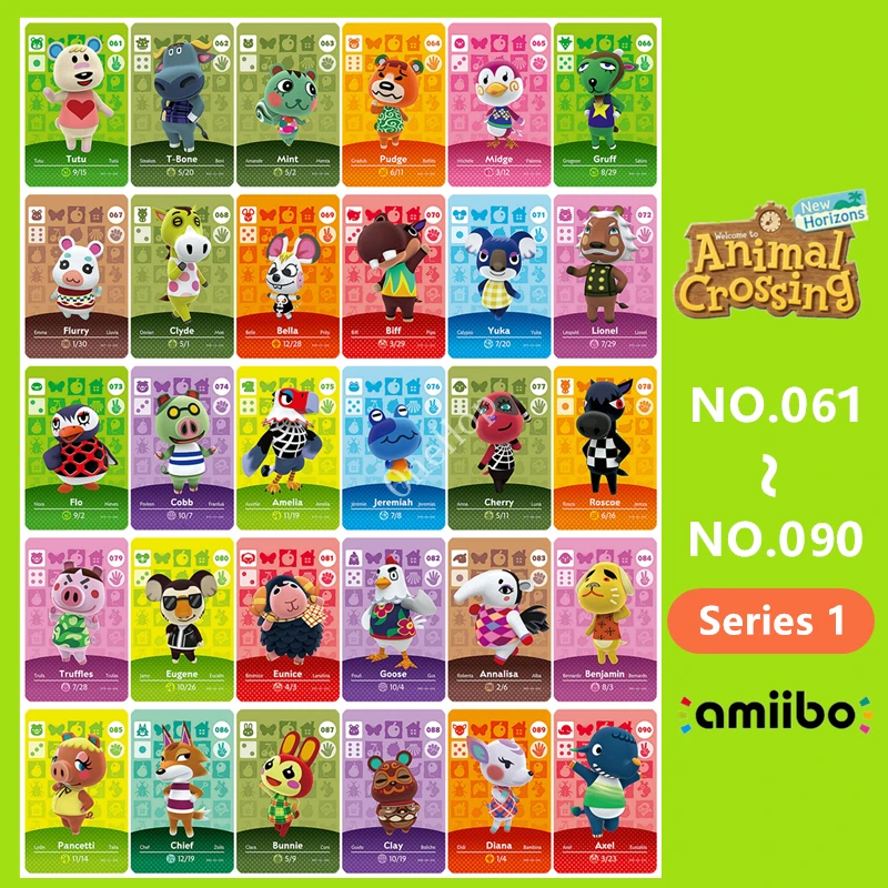 2021 Diana jefe Bunnie Animal Croxxing NO.061 ~ 090 tarjeta para NS NFC serie de juegos 1 Ntag215 Amxxbo etiqueta