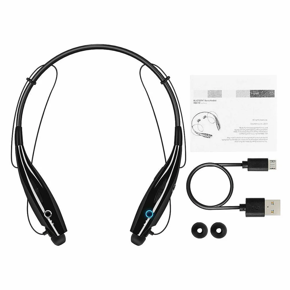 HBS730 Headphones Wireless Bluetooth 5.0 Earphones Sport Waterproof Neck Headset Handsfree Calling Stereo with Microphone Mic | Наушники и гарнитуры -1005002651018386