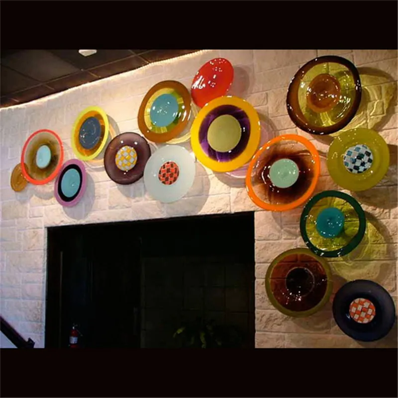 Dale Tiffany Hand Blown Glass Plates Wall Art Decor For Foyer And
