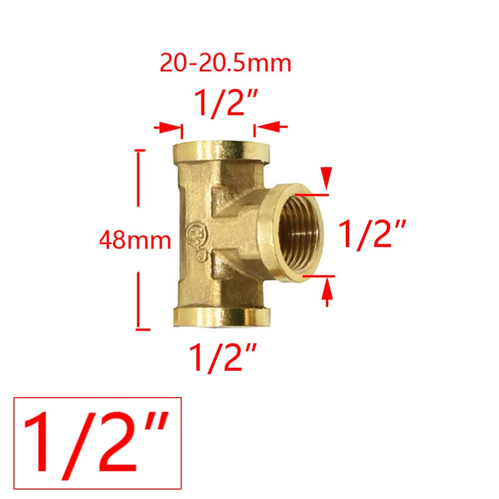 Brass 1/2" 3/4" 1" 1.2" 1.5" 2" Male Female Thread Connector Tee Elbow Repair End Cover Tube Connector Copper Plumbing Adapter