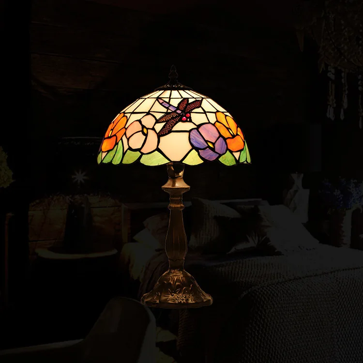 

Tiffany Table Lamp E27 Baroque Bedroom Bedside Lamp Creative Fashion Retro Table Lamp