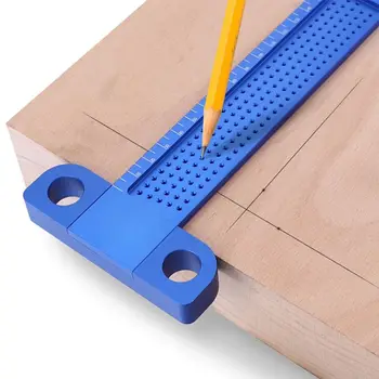 

Woodworking T-type Ruler Hole Positioning Metric Measuring Wood Drilling Tool
