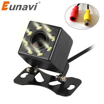 

Eunavi 8 LED Night Vision Car Rear View Camera Universal Backup Parking Camera Waterproof Shockproof Wide Angle HD Color Image