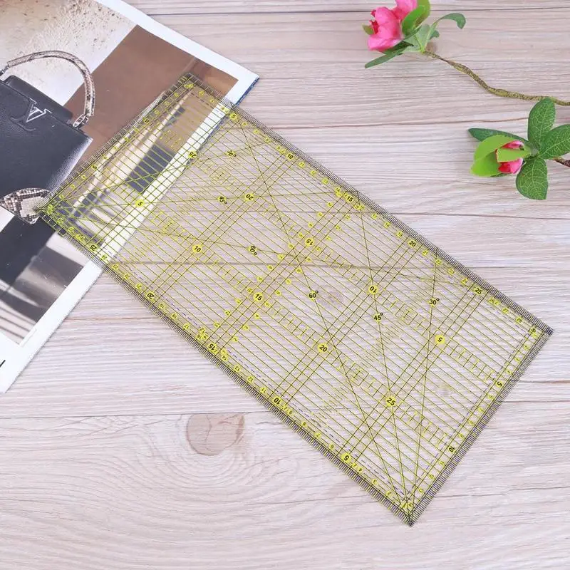 1PC Clear Quilt Patchwork Ruler Acrylic Sewing Rulers for Clothing Craft Tools Household Sewing Accessories