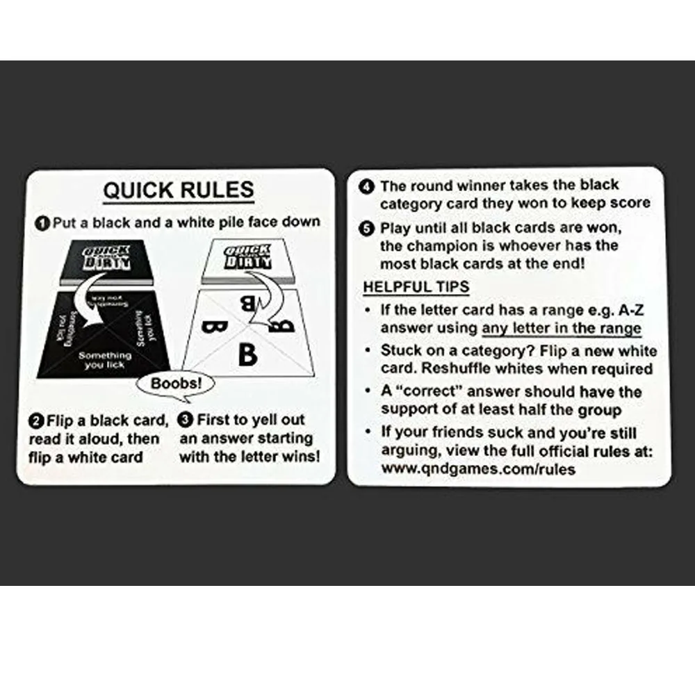 Quick And Dirty An Offensively Fun Party Card Game Family Entertainment Playing Games Holiday Party Board Game Flirty Fun Pack Quick And Dirty An Offensively Fun Party Card Game Family Entertainment Playing Games Holiday Party Board Game Flirty Fun Pack
