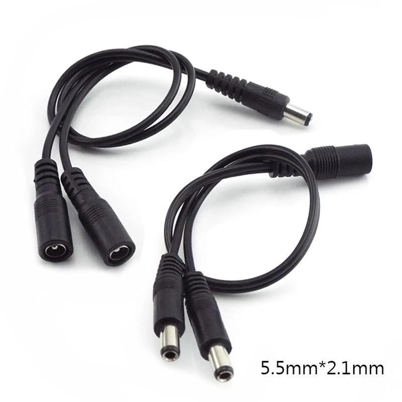 DC Power Splitter Cable Connector 5.5mm x 2.1mm 1 Female To 2 Male and 1 Male To 2 Female Plug Jack Power Cord For CCTV Camera DC Power Splitter Cable Connector 5.5mm x 2.1mm 1 Female To 2 Male and 1 Male To 2 Female Plug Jack Power Cord For CCTV Camera