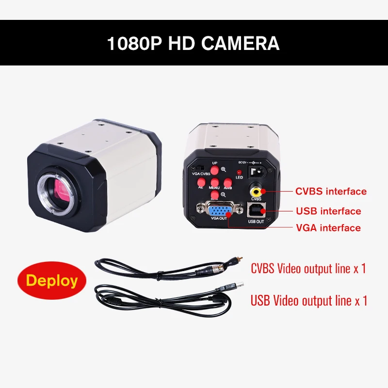 Камера 21MP 1080P HD USB VGA CVBS + адаптер 1/3 8 дюймовый ЖК 56 светодиодных кольцевых ламп