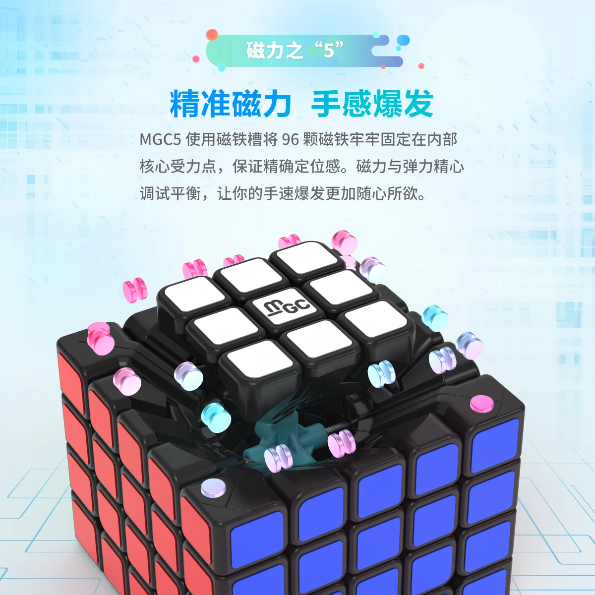 Новинка YJ MGC 5x5 черный скоростной куб без наклеек магнитные 5x5x5 Magico кубики пазл
