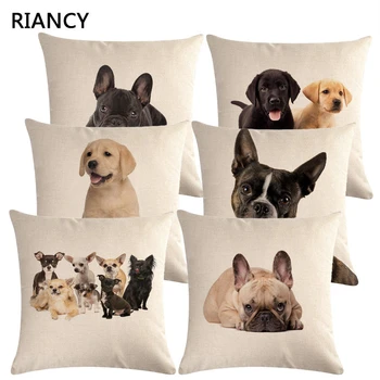

1 Pcs Pug Pet Dog Pattern Cotton Linen Throw Pillow Cushion Cover Car Home Sofa Bed Decorative Pillowcase Funda Cojin 40657