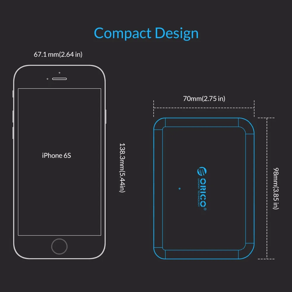 ORICO 5 портов настольное USB зарядное устройство портативное зарядное устройство для samsung Xiaomi huawei Phone Tablet
