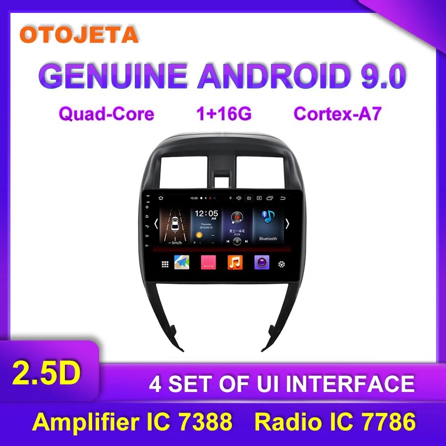 Прямая с фабрики OTOJETA Android 9,0 Автомобильный мультимедийный радио для Nissan SUNNY gps навигация по Bluetooth 10,2" магнитофон