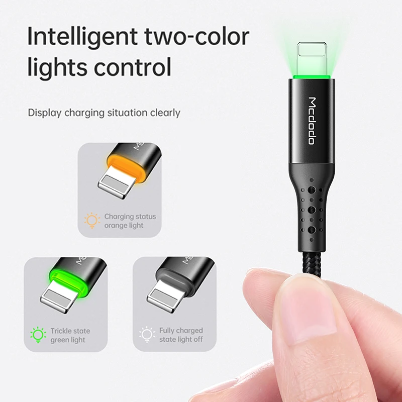 USB кабель MCDODO 3A автоматическое отключение быстрая зарядка для передачи данных