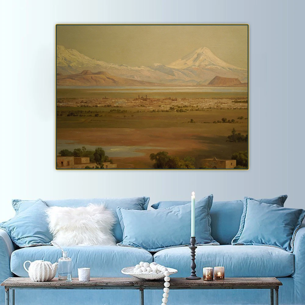 

Citon Jose Maria Velascoã€ŠPopocatÃ©petl e Iztaccihuatlã€‹Canvas Oil Painting Artwork Picture Wall Background Decor Home Decoration