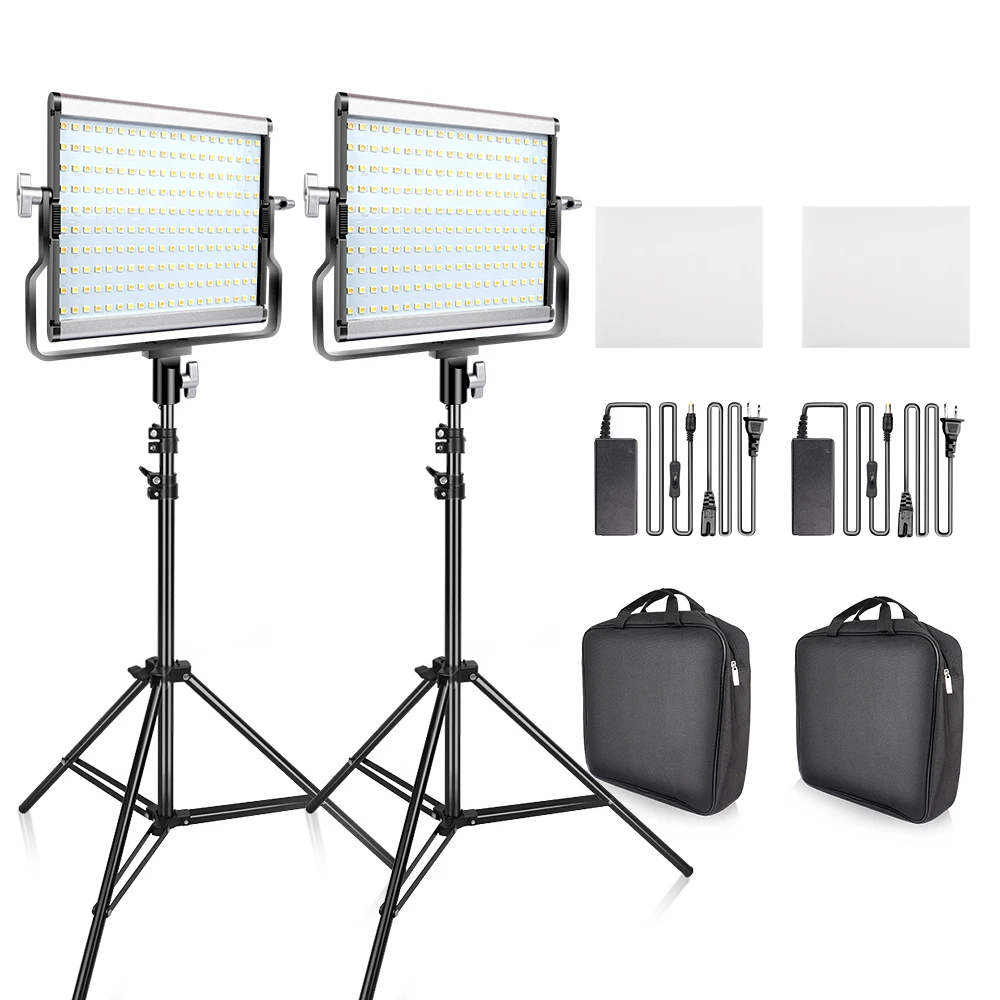 ضوء ليد احترافي عدد 2 Travor بلون Bi-color مع U Bracket 3200K-5600K CRI96 وحقيبتين - Image 1