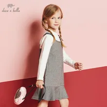 DBK10680 dave bella/осеннее модное клетчатое платье с бантом для девочек милое детское платье Детская одежда в стиле «лолита»