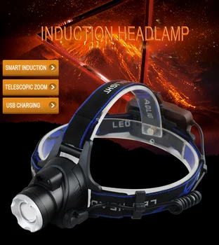 

Outdoor headlight 4000 lumens head lamp USB LED L2/T6 headlamp 18650 Rechargeable most powerful headlights sensor Head lantern