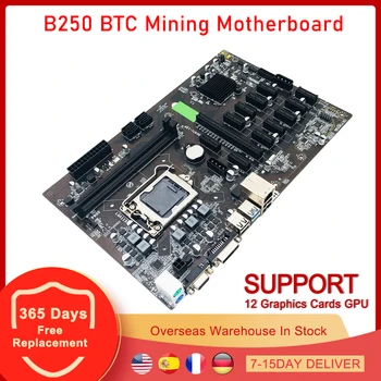 Placa base de minería B250 PCIe X1 PCI-E X16 LGA 1151 16G DDR4 SATA 3,0 USB 3,0 para minero de Bitcoin BTC ETH GPU