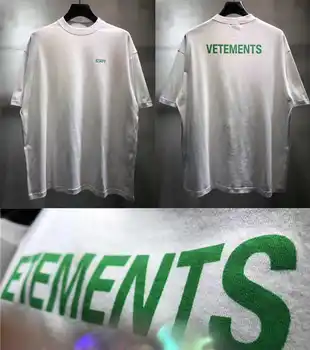 

Reflection Vetements T-shirt Men Women 1:1 High Quality OVERSIZE Green letter Hip Hop T Shirt Top Tees Vetements T-shirt