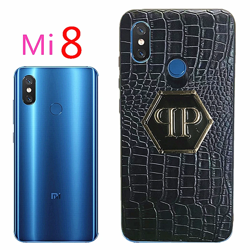 

Mi8 Phone Case for Xiaomi 8 Mi Luxury pp Logo Soft Leather Cover Protection Camera Handmade Phone Cases 32016