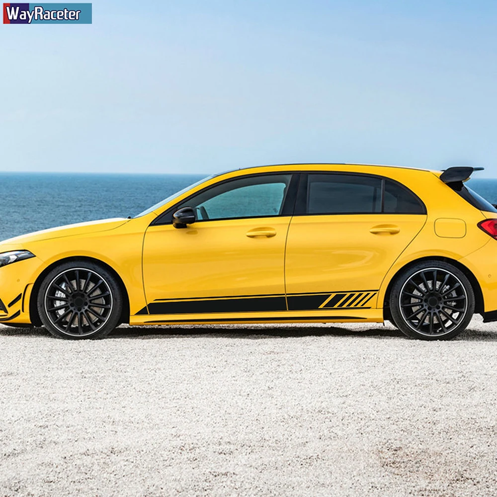 Adesivi Decorativi Per Mercedes Classe A W177 W176 - Strisce Laterali Gonna Auto