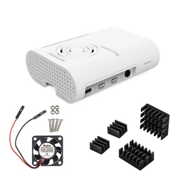Boîtier Raspberry pi 4 avec ventilateur de refroidissement, dissipateur de chaleur en aluminium pour Raspberry pi 4 