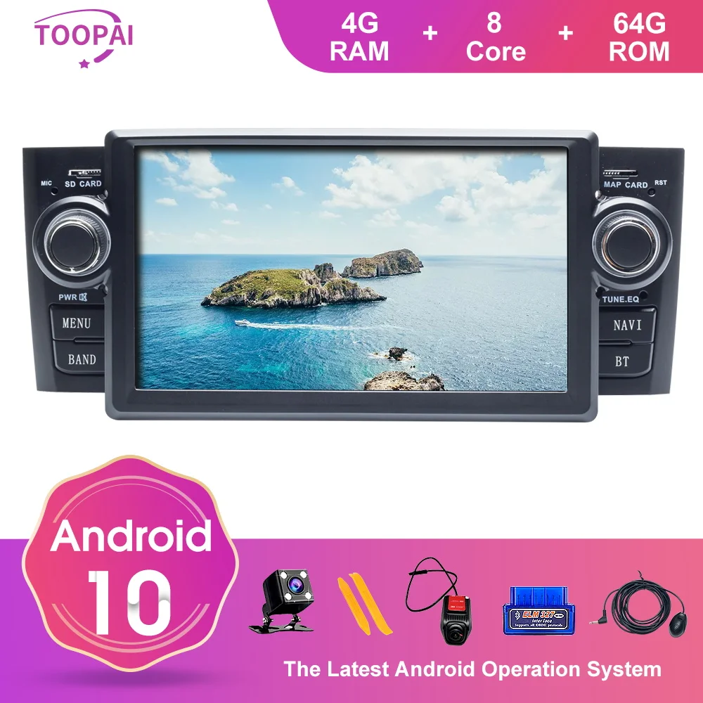 TOOPAI Android 10 для Fiat Grande Punto Linea 2007 2008 2009 2010 2011 2012 Авто радио GPS навигация автомобильный