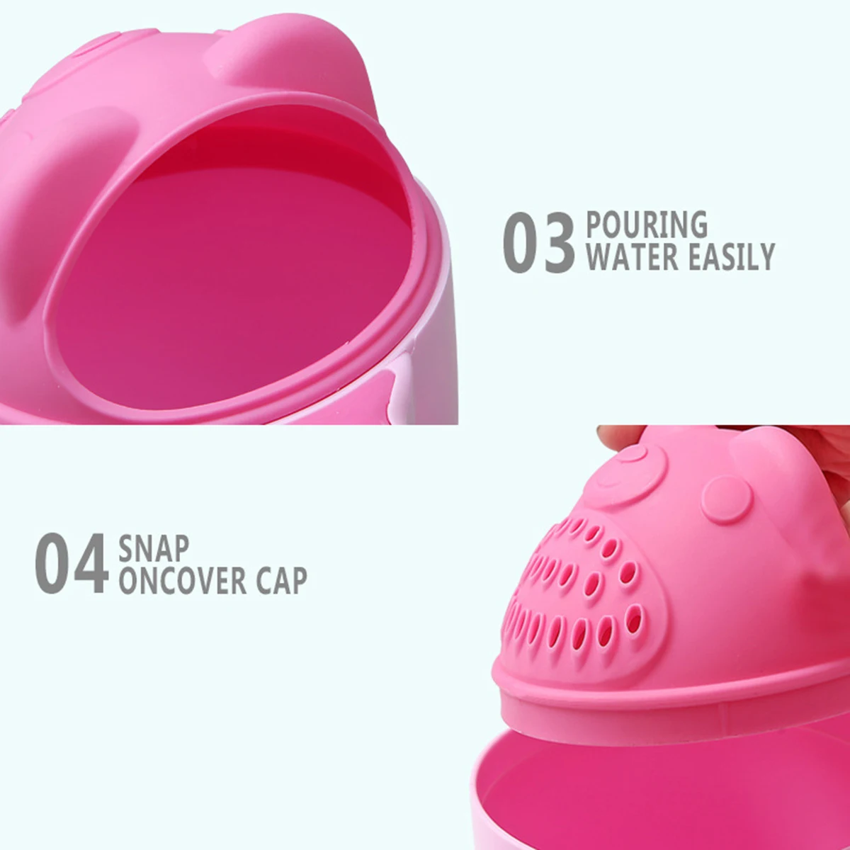 Free ship Cartoon Baby Bath Caps Toddle Shampoo Cup Children Bathing Baby Shower Spoons Child Washing Hair Cup Kids Bath Tool
