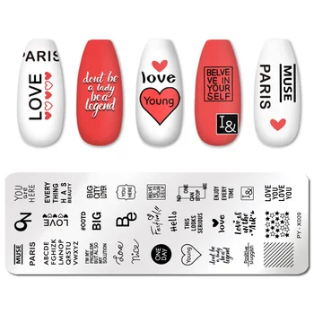 

PICT YOU Nail Stamping Plates Letter Patterns Stainless Steel Tools Nail Art Stamp Design Stamping Template DIY Stencils
