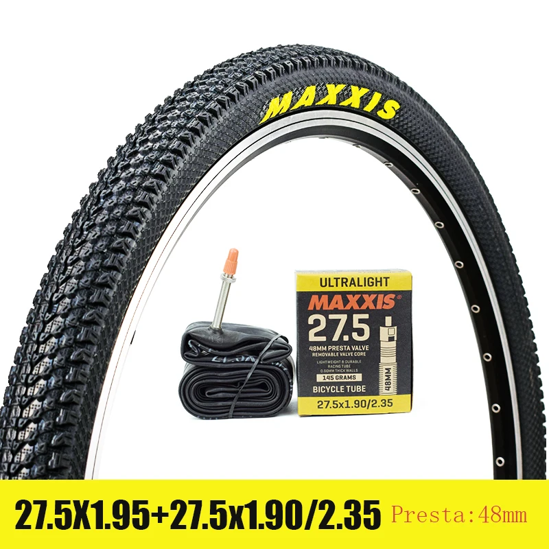 MAXXIS PACE MTB шины для велосипеда 26 2,1 27,5*1,95 26 1,95 29 2,1 60TPI+ внутренняя шина для велосипеда AV FV Камера комплект шин велосипедные шины для велосипеда - Цвет: 27.5 195 presta 48mm