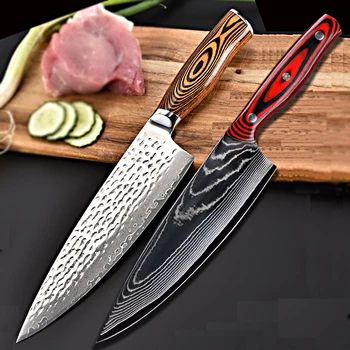 

GMT05 8inch Sharp and firm 67 layer vg10 Damascus steel Japanese kitchen knife, Damascus knife, chef Santoku cutter