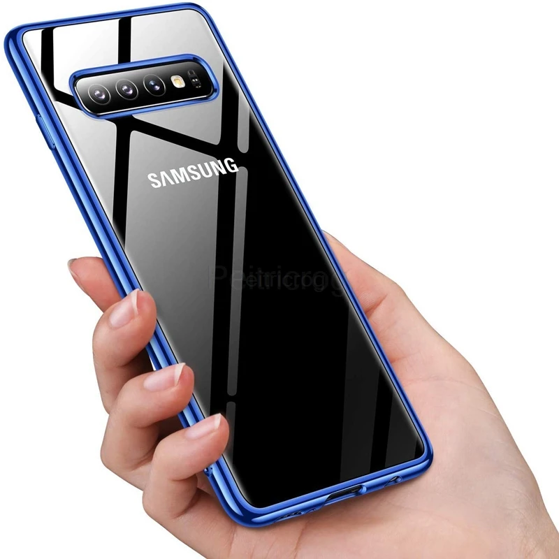 Покрытие мягкий из термопластика однотонный чехол для samsung Galaxy S10 S9 S8 плюс S7 Edge Note