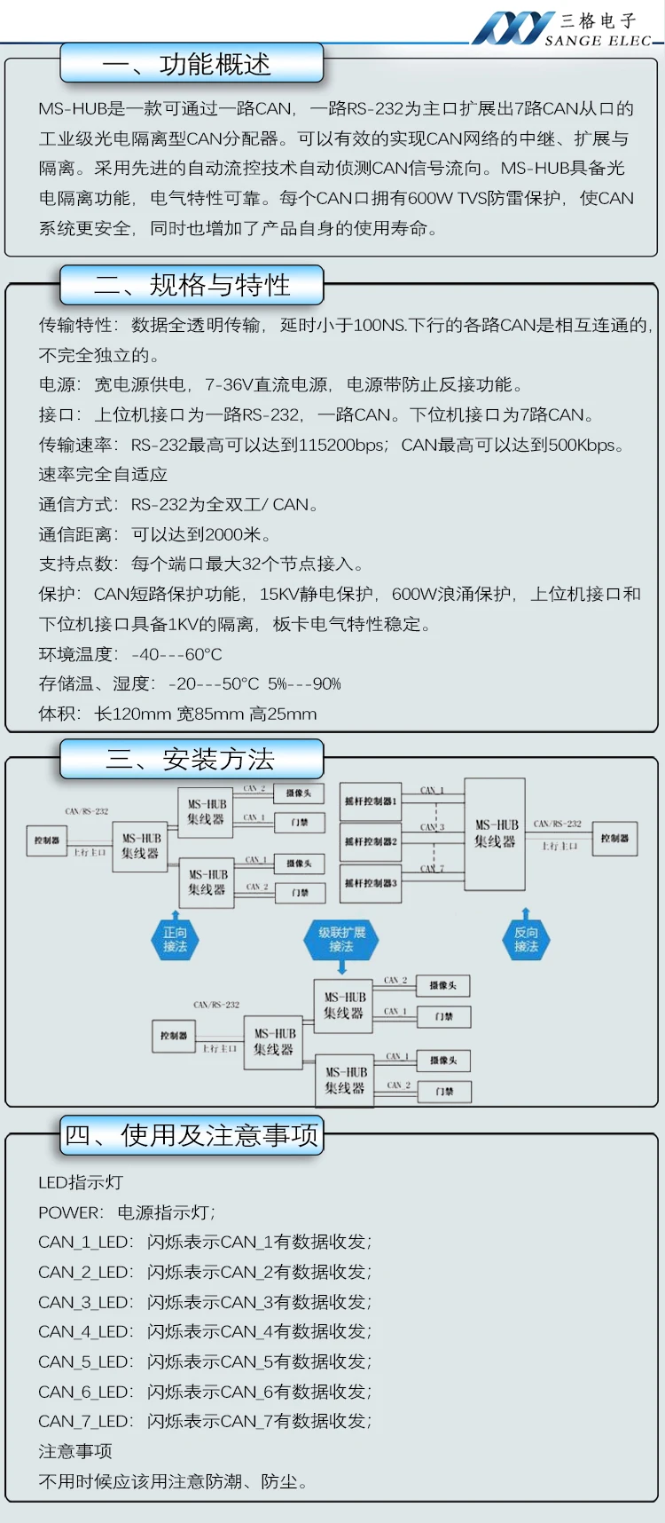 CAN Canopen DeviceNet Bus Hub CAN Bus Repeater может переключаться