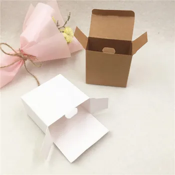 

20 pcs 6.5 x 3.5 x 6.5 cm retro kraft paper gift box baby bath soap box cake shop rolled sugar box