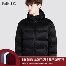 Markless, зимний бесшовный пуховик, брендовая одежда, толстый 90% белый утиный пух, ветронепроницаемое теплое пальто, парка с капюшоном для мужчин и женщин