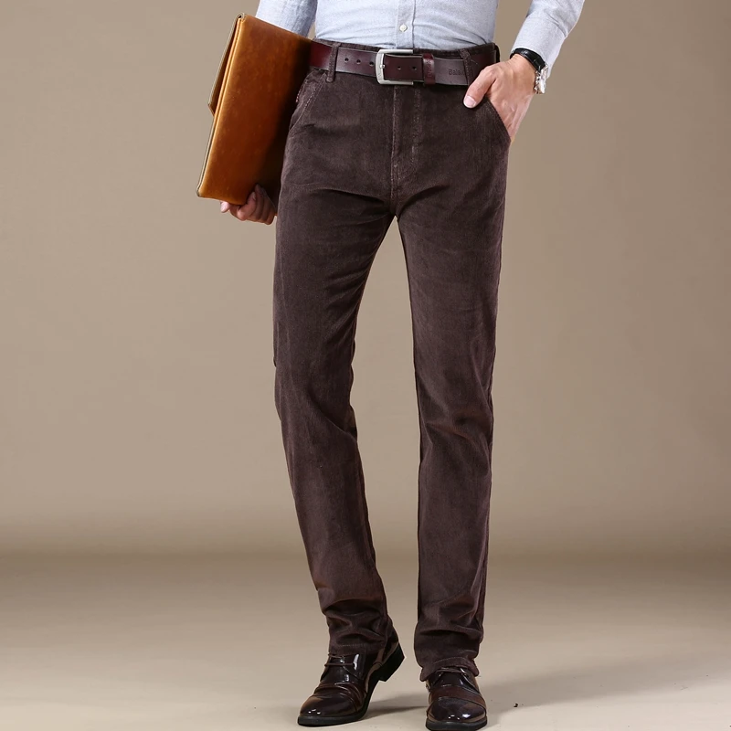 shan bao calças casuais de calças de veludo justas moda outono inverno