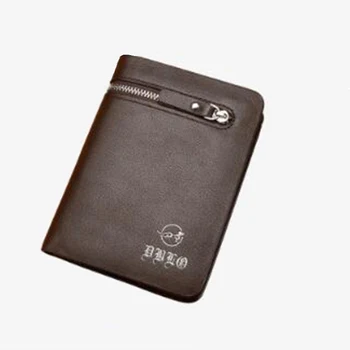 

High-end men's short wallet business men's youth with zipper wallet genuine vertical multifunctional card bag opening
