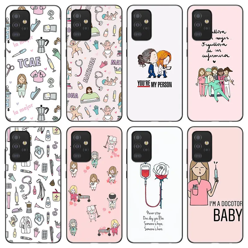 Мультяшный медицинский чехол для медсестры Samsung Galaxy A12 A22 A21S A02S A31 A32 A50 A51 A70 A71 A72 A11