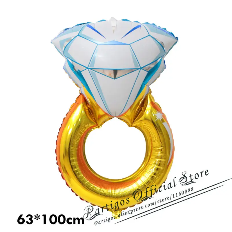 Золотое кольцо с бриллиантами, шар из фольги, розовое золото, шар для невесты, буквенный шар, шар для невесты, украшение для свадьбы, помолвки, свадьбы, вечеринки - Цвет: large diamond