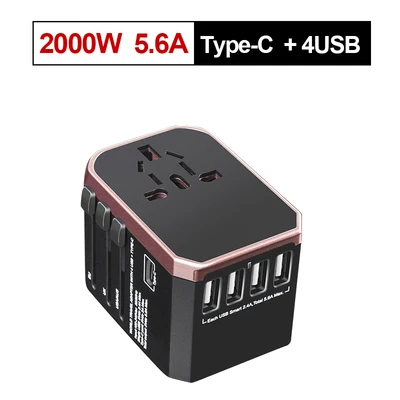 Rose gold 4 USB мульти разъем Универсальный дорожный адаптер штекер конвертер для США, Великобритании, Австралии, ЕС штепсельный адаптер - Цвет: Rose gold