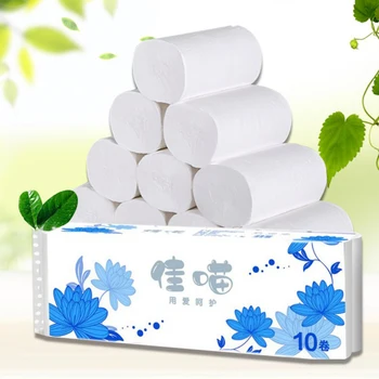 

Wood Roll Paper 12 Rolls/Lot Ultra-Soft Toilet Paper Household Hotel Coreless Printing 4-PLY