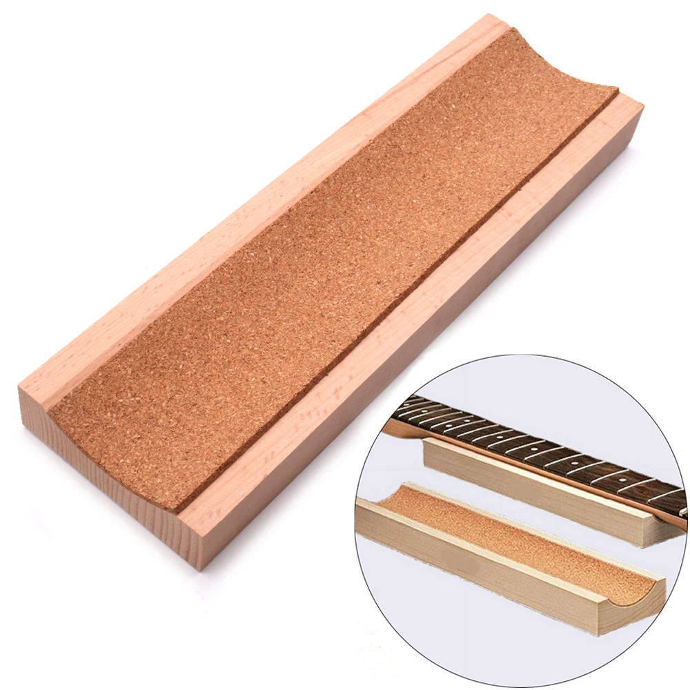 Guitar Bass Neck Rest Guitars Wooden Long Support Fretwork Cork Lined Repairing Accessory | Спорт и развлечения