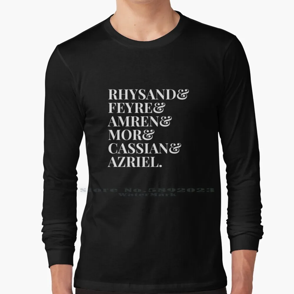 The Night Court Squad V2 ( Black ) Long Sleeve T Shirt 100% Pure Cotton Big Size Feyre Rhysand Acowar Acotar Acomaf A Of | Мужская