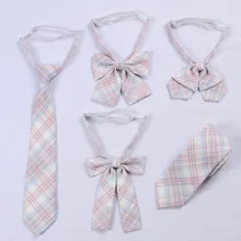Jk решетки галстук-бабочка форма для средней школы школьные аксессуары японские милые девушки Веревка на шею бабочка узел галстук элегантный дизайн шик