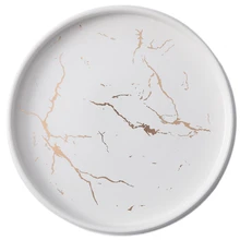 Топ!-20 см золотистого белого мрамора керамическое блюдо фарфоровый столовый набор для кухни стол Европейский декоративный десерт стейк тарелка